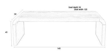 Zuiver Eetkamerbank 'Brave' Eiken en rubberhout, 140cm