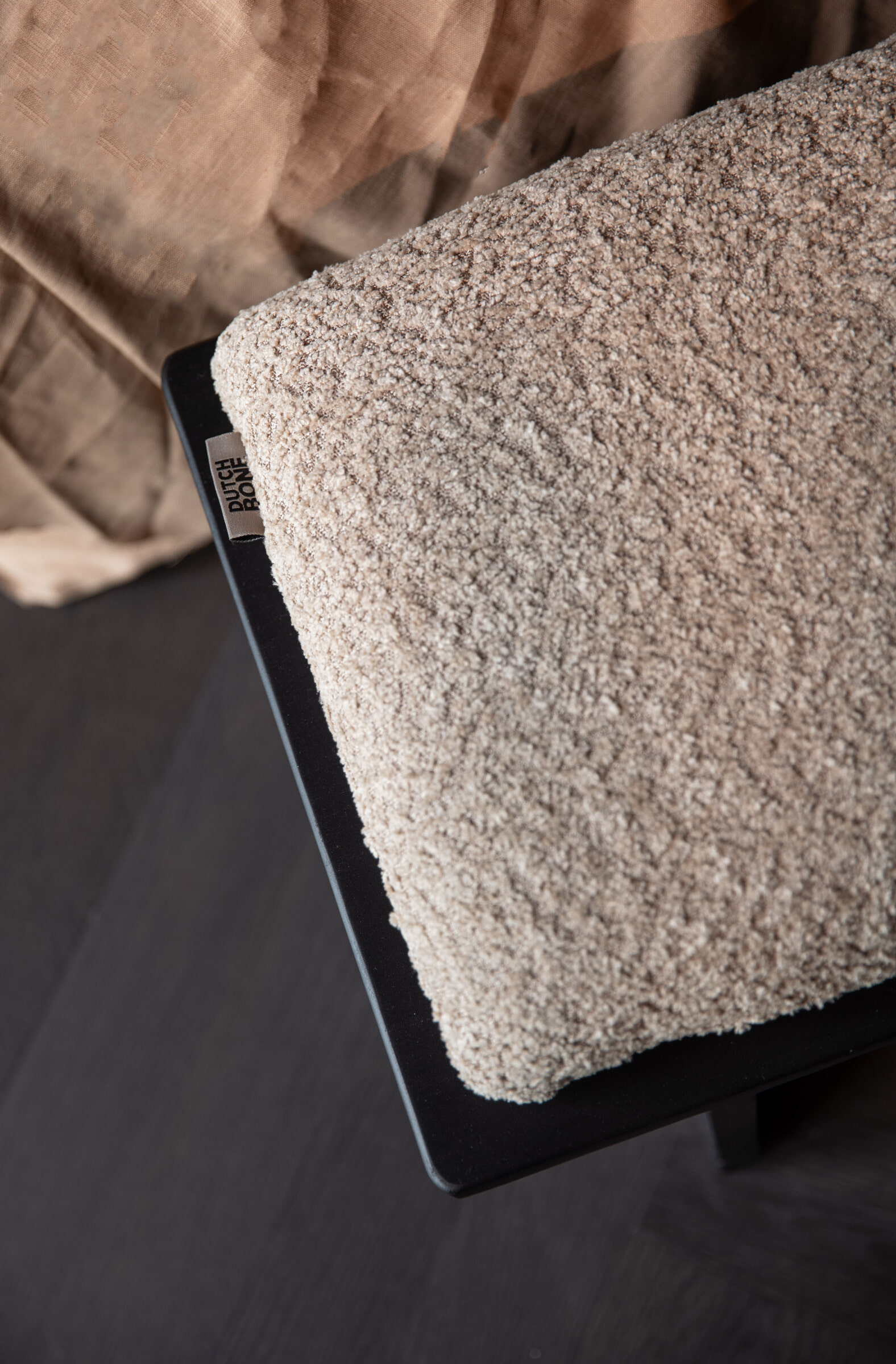 Dutchbone Halbank 'Shiho' Rubberhout en Bouclé