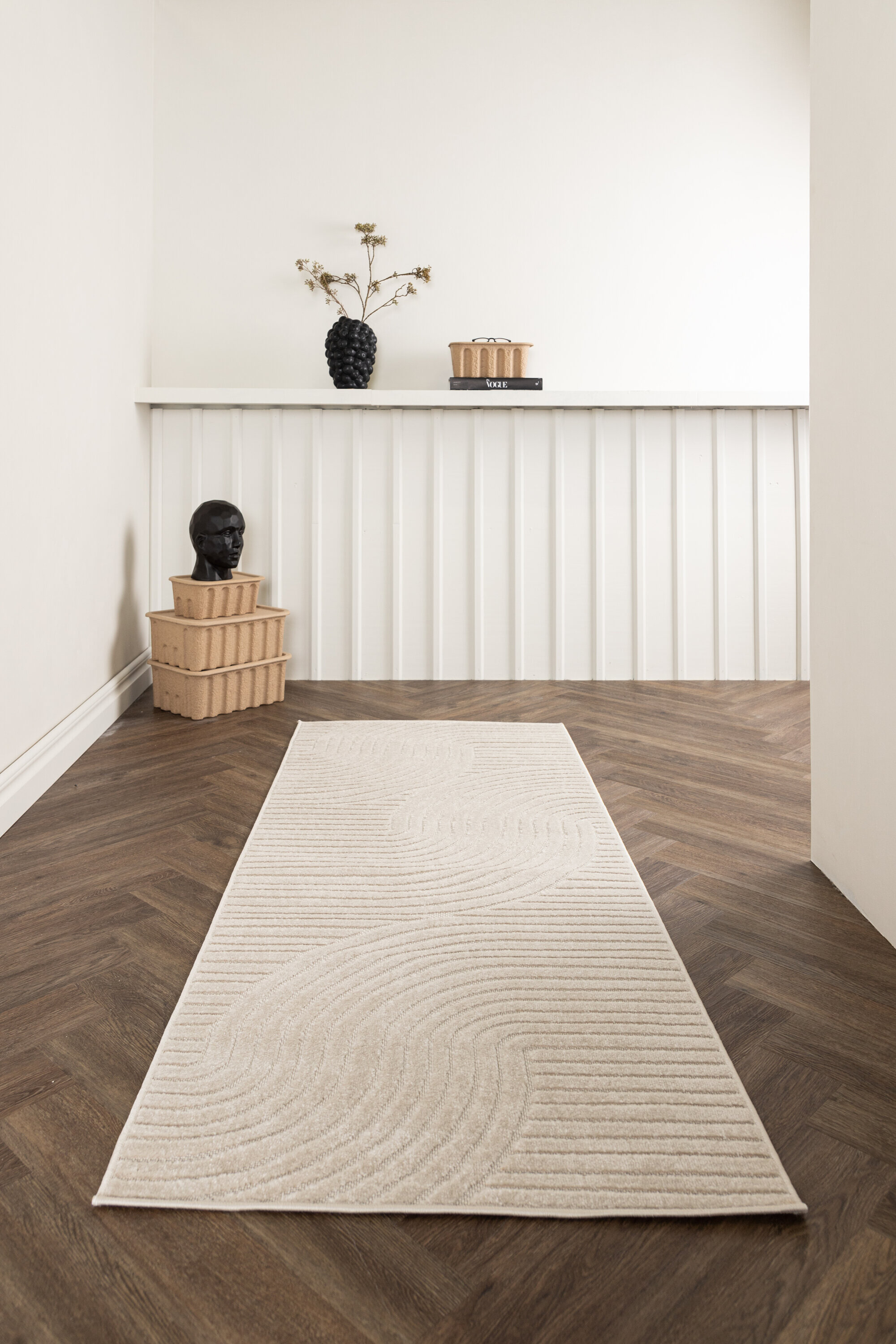 Nohr Vloerkleed 'Aries' 80 x 200cm, kleur Off White