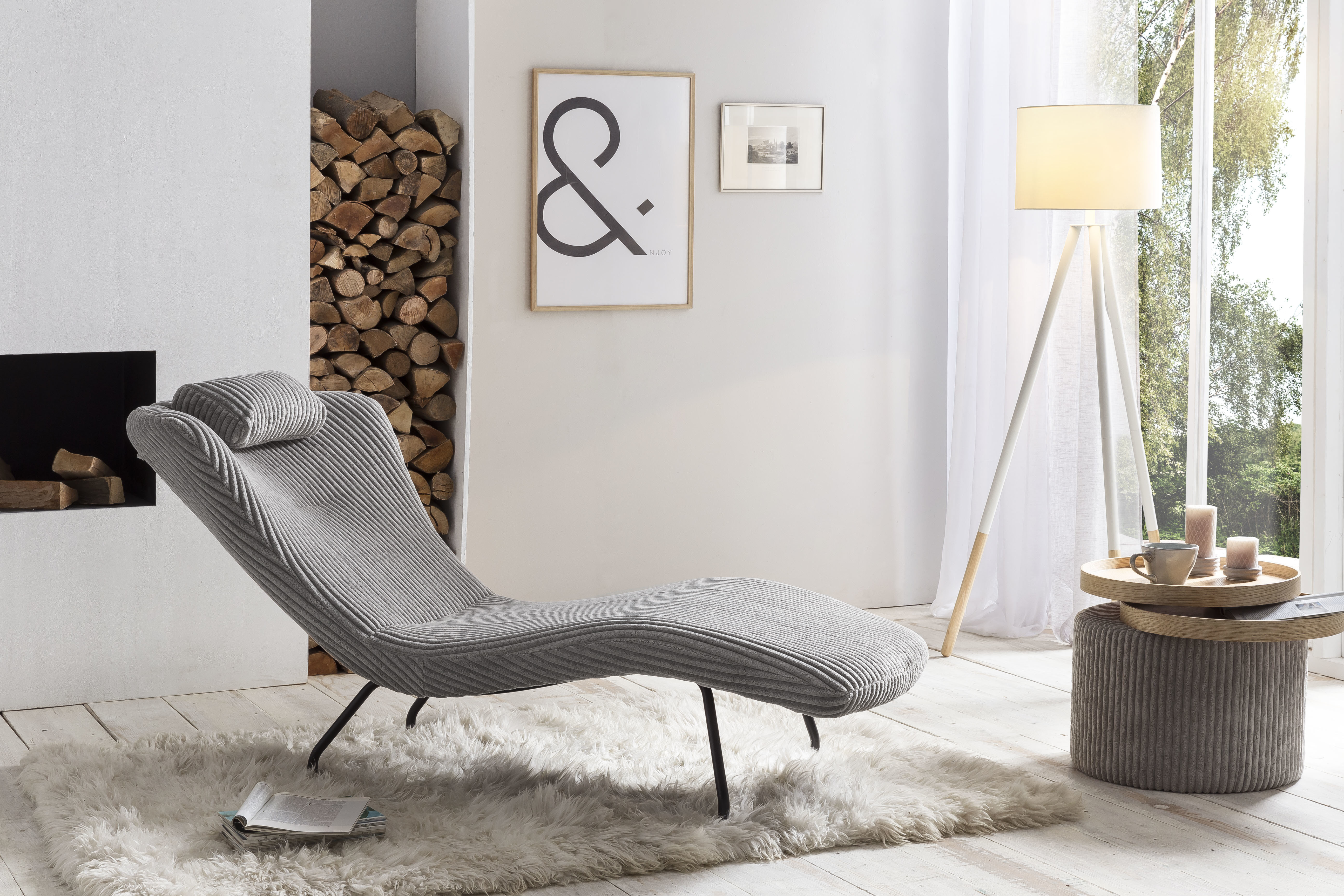 Artistiq Relaxfauteuil 'Cathy' Rib, kleur Lichtgrijs