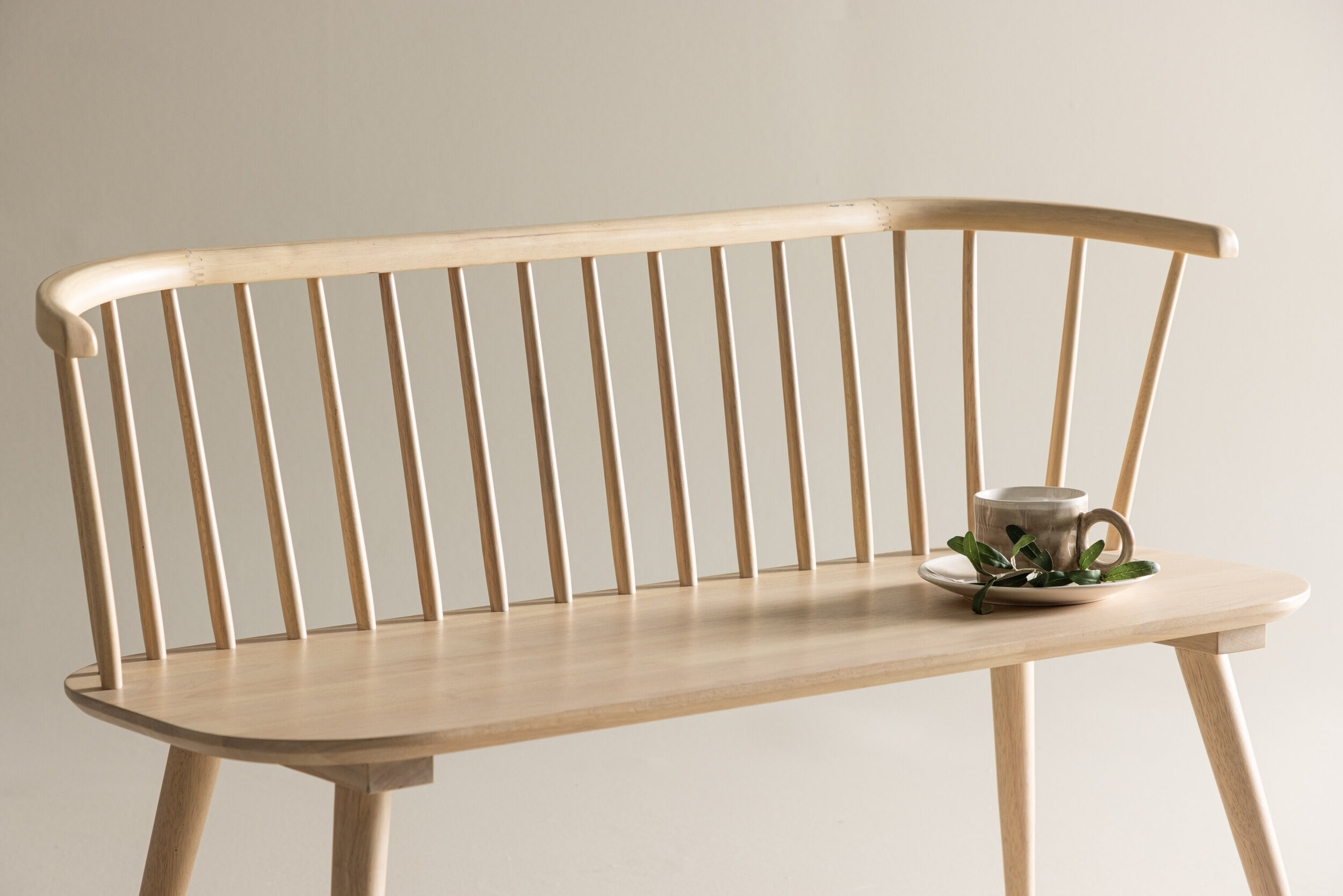 Nohr Eetkamerbank 'Araseli' Rubberhout, 120cm, kleur Naturel