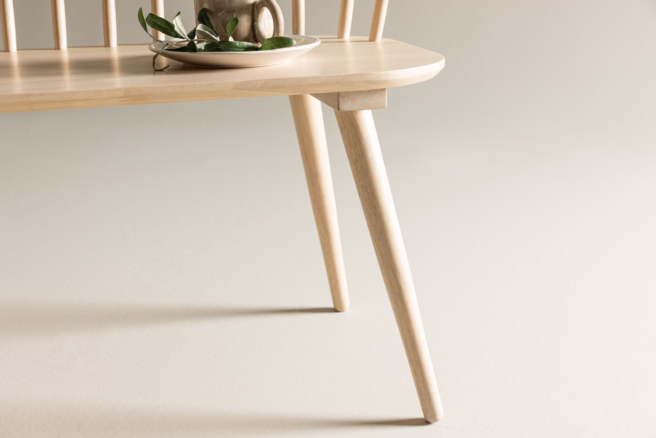 Nohr Eetkamerbank 'Araseli' Rubberhout, 120cm, kleur Naturel