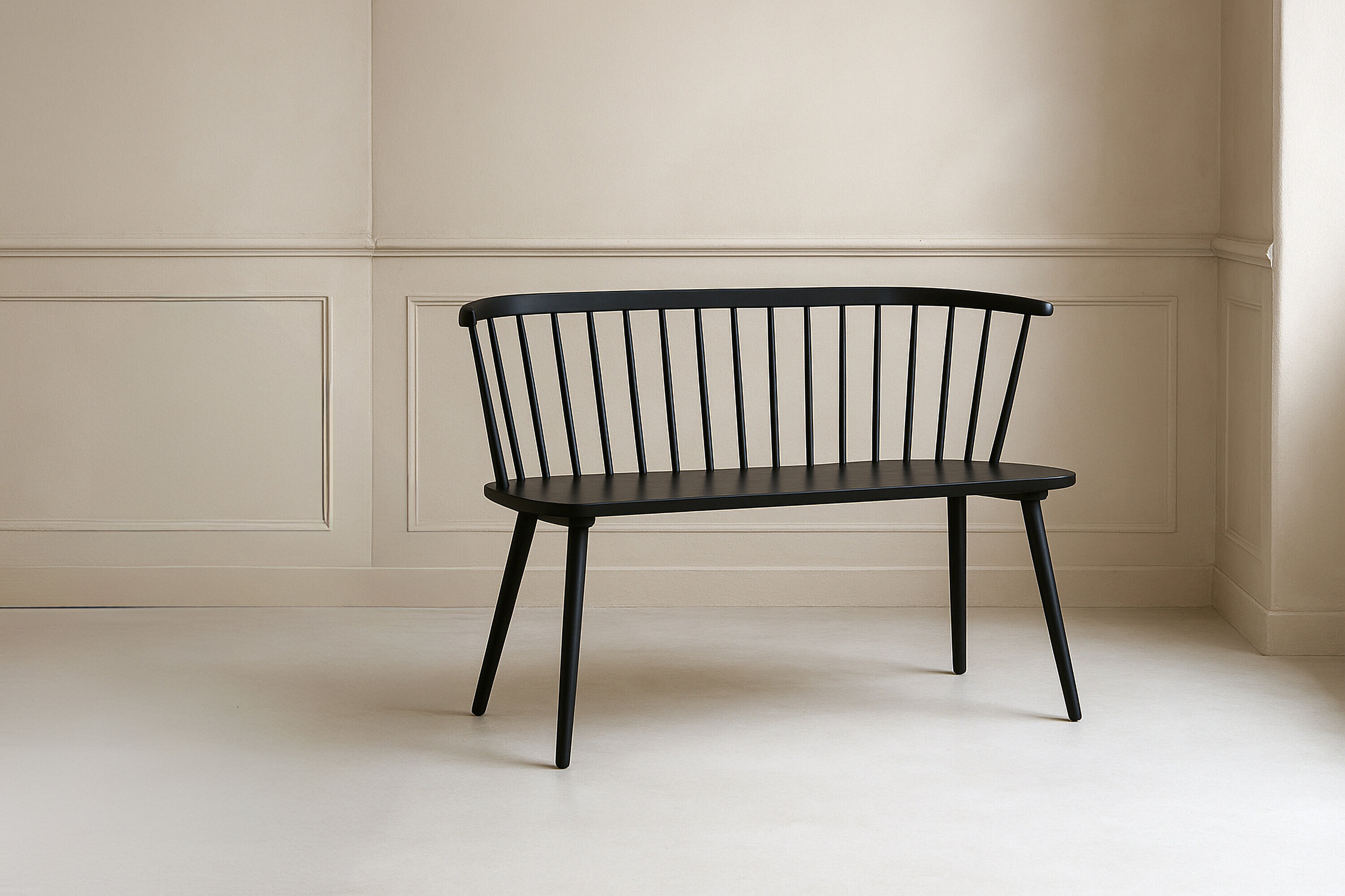 Nohr Eetkamerbank Araseli Rubberhout, 120cm - Zwart