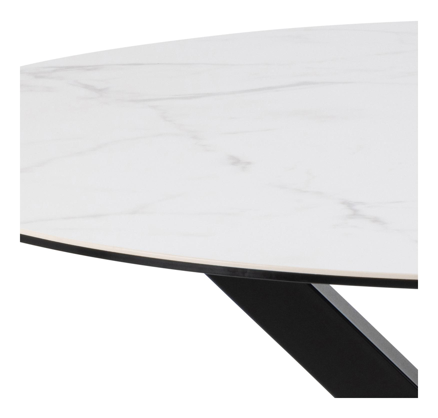 Bendt Ronde Eettafel 'Line' Keramiek, 119cm, kleur Wit