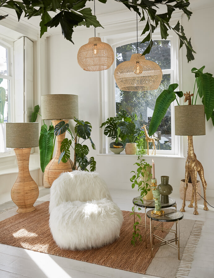 Light & Living Vloerlamp 'Giraffe' 184cm, kleur Antiek Brons (excl. kap)