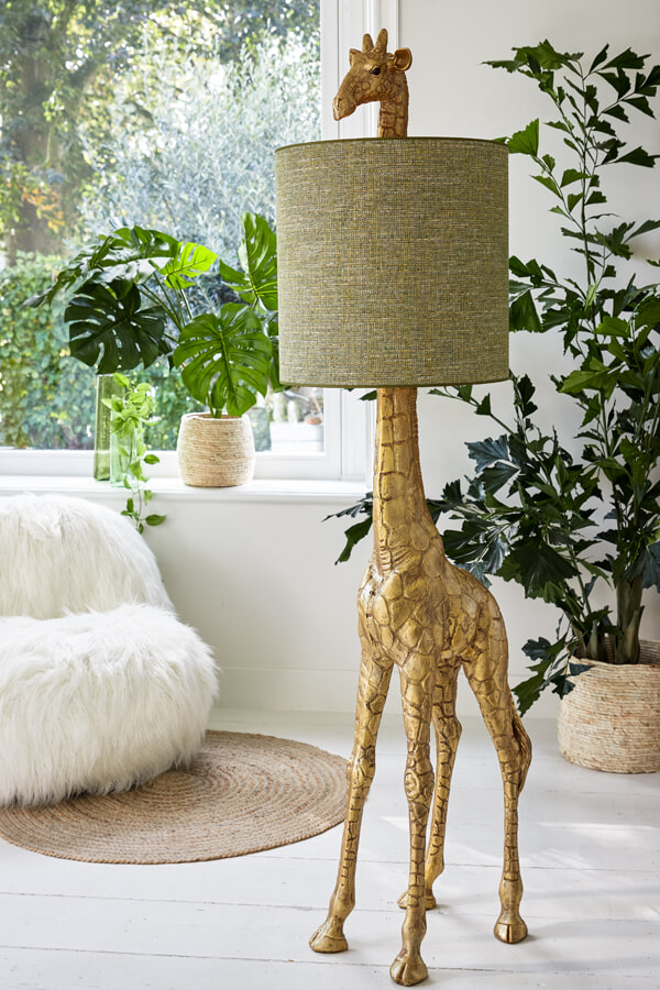 Light & Living Vloerlamp 'Giraffe' 184cm, kleur Antiek Brons (excl. kap)
