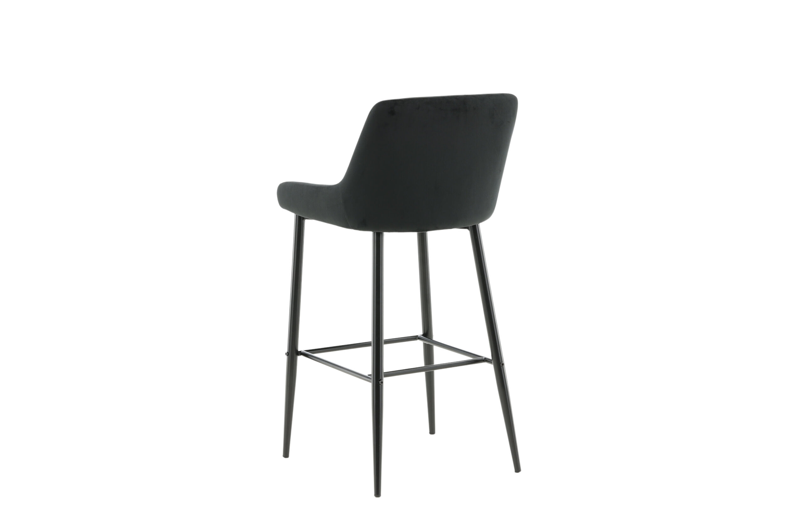 Nohr Barkruk 'Quennel' Velvet, kleur Zwart (zithoogte 74cm)