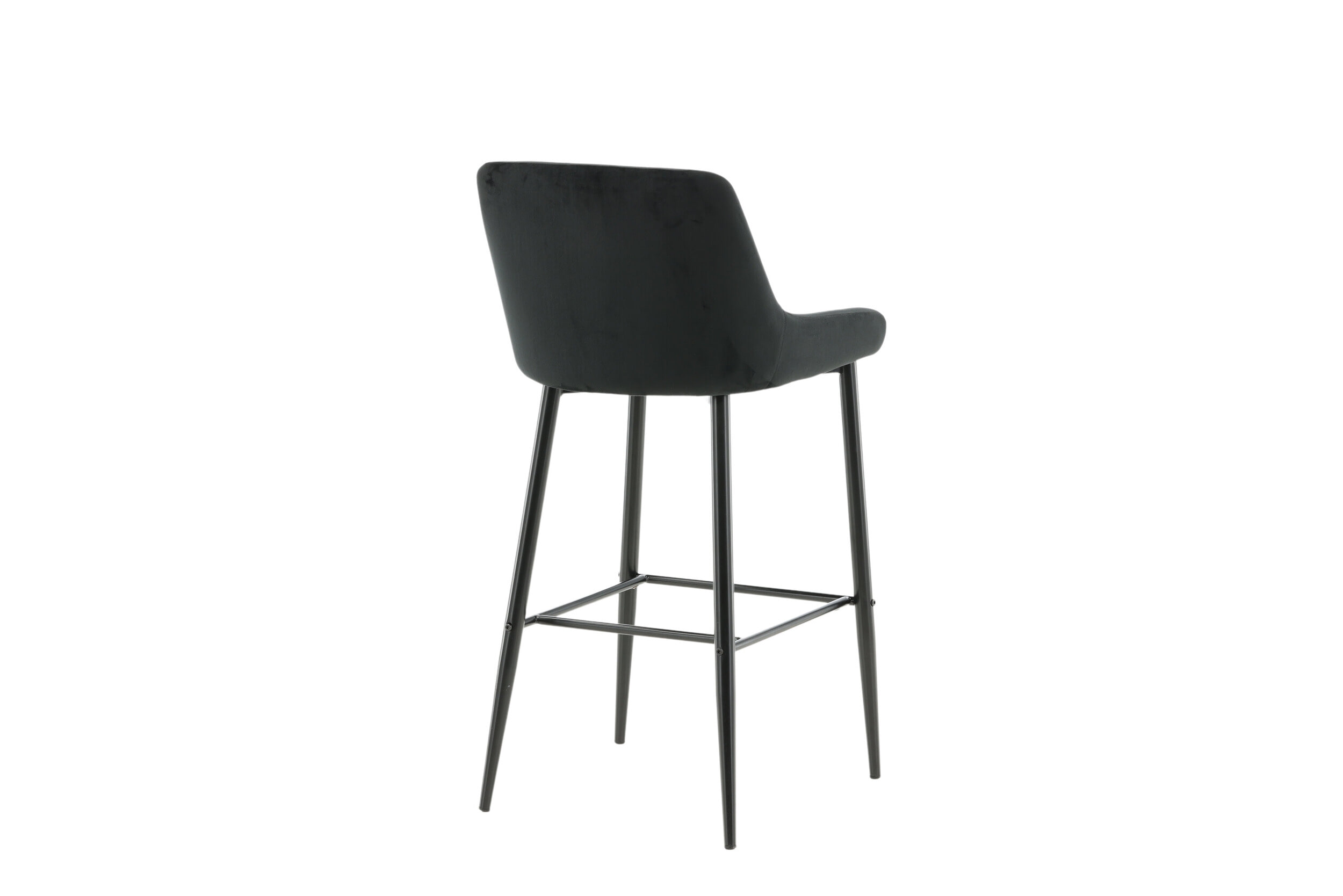 Nohr Barkruk 'Quennel' Velvet, kleur Zwart (zithoogte 74cm)
