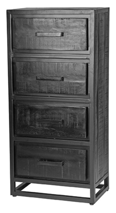 LABEL51 Ladenkast 'Chili' Zwart Mangohout, 105 x 50cm