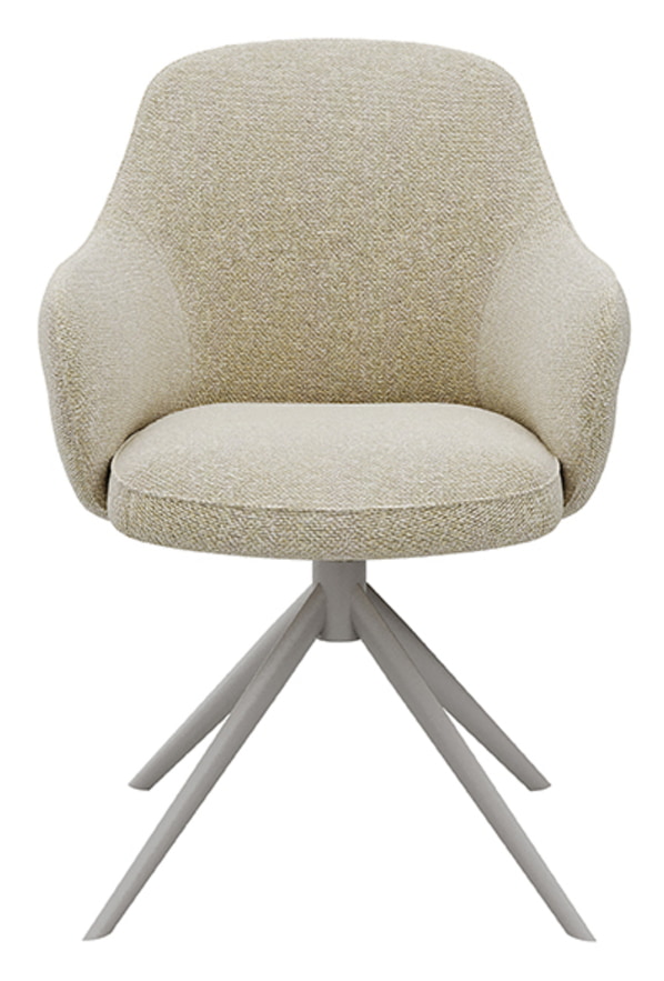 LABEL51 Draaibare Eetkamerstoel 'Bern' Bouclé, kleur Naturel