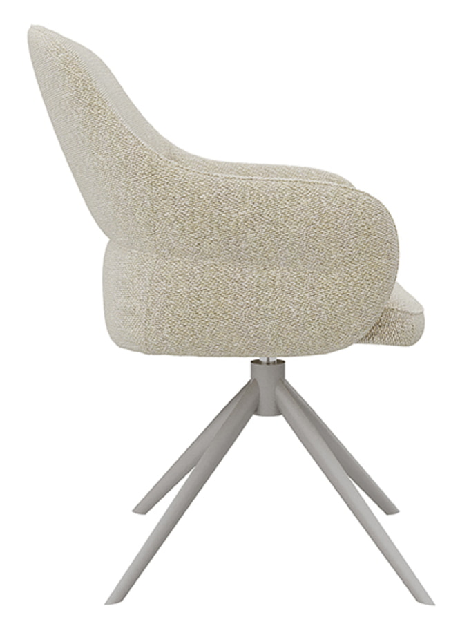 LABEL51 Draaibare Eetkamerstoel 'Bern' Bouclé, kleur Naturel