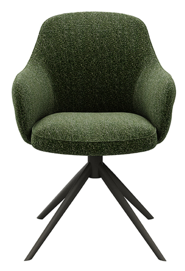 LABEL51 Draaibare Eetkamerstoel 'Bern' Bouclé, kleur Forest