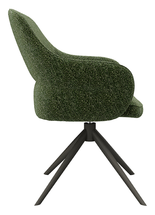 LABEL51 Draaibare Eetkamerstoel 'Bern' Bouclé, kleur Forest