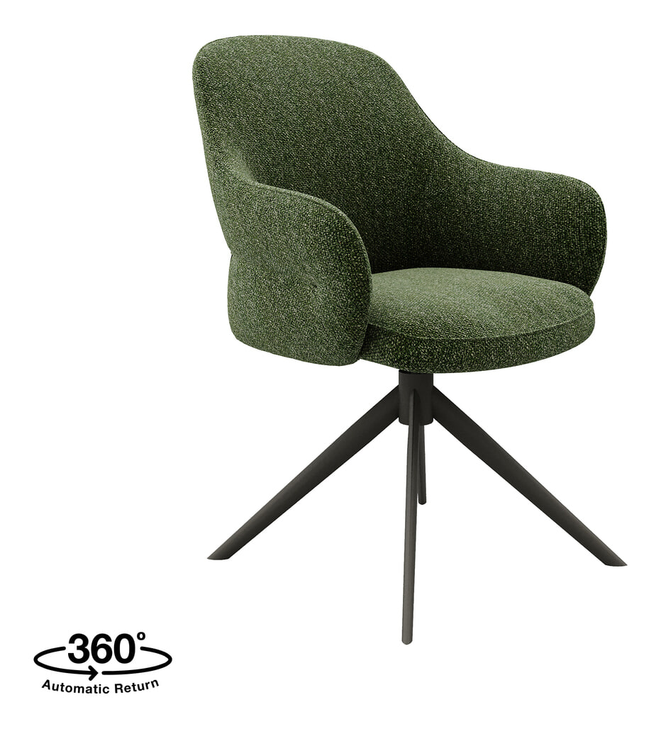 LABEL51 Draaibare Eetkamerstoel 'Bern' Bouclé, kleur Forest