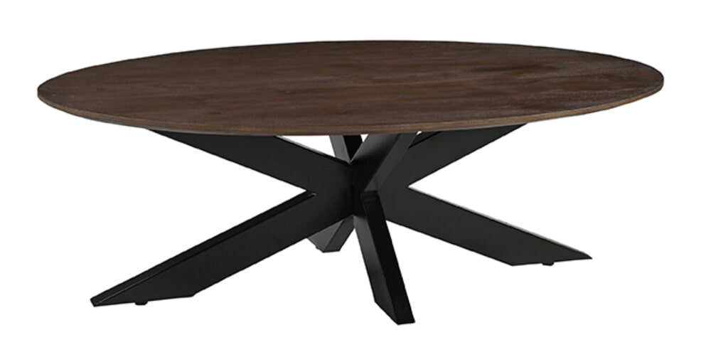 LABEL51 Ovale Salontafel James Mangohout, 130 x 70cm - Espresso