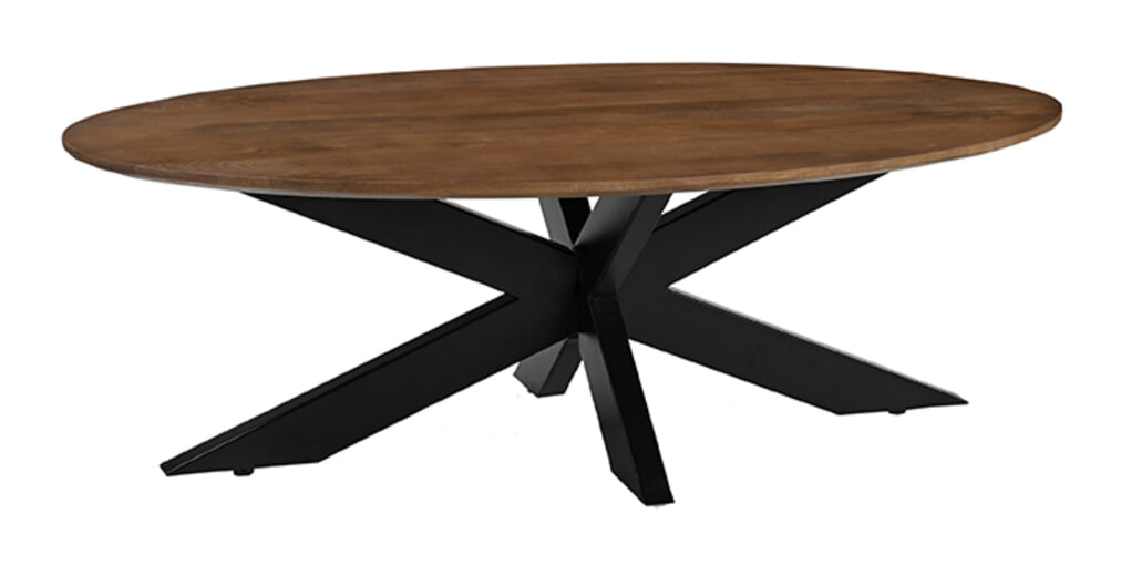 LABEL51 Ovale Salontafel James Mangohout, 130 x 70cm - Naturel