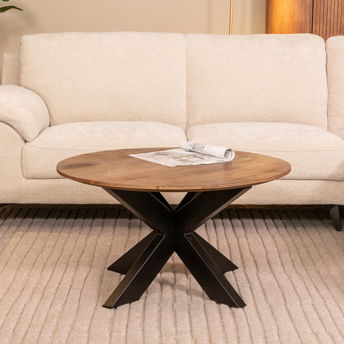 LABEL51 Ronde Salontafel Otis Mangohout, 80cm • Sohome
