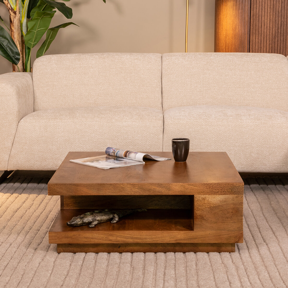 LABEL51 Salontafel 'Square' Mangohout, 80 x 80cm