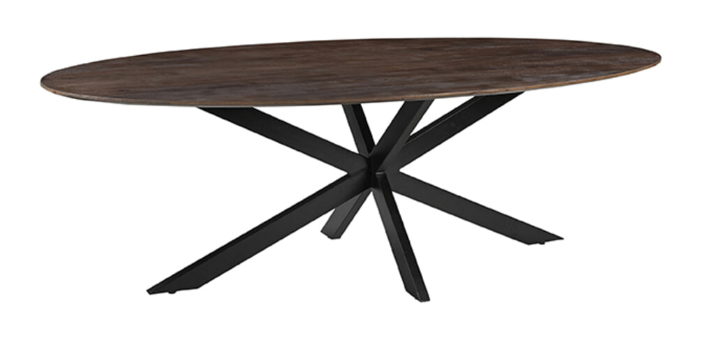 LABEL51 Ovale Eettafel James Mangohout, 210 x 100cm - Espresso