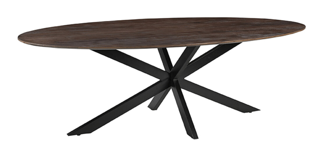 LABEL51 Ovale Eettafel James Mangohout, 240 x 110cm - Espresso