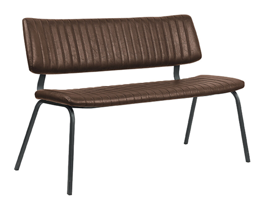 LABEL51 Eetkamerbank Gusto Lederlook, 120cm - Bruin