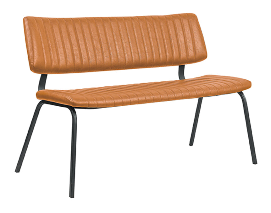 LABEL51 Eetkamerbank Gusto Lederlook, 120cm - Cognac