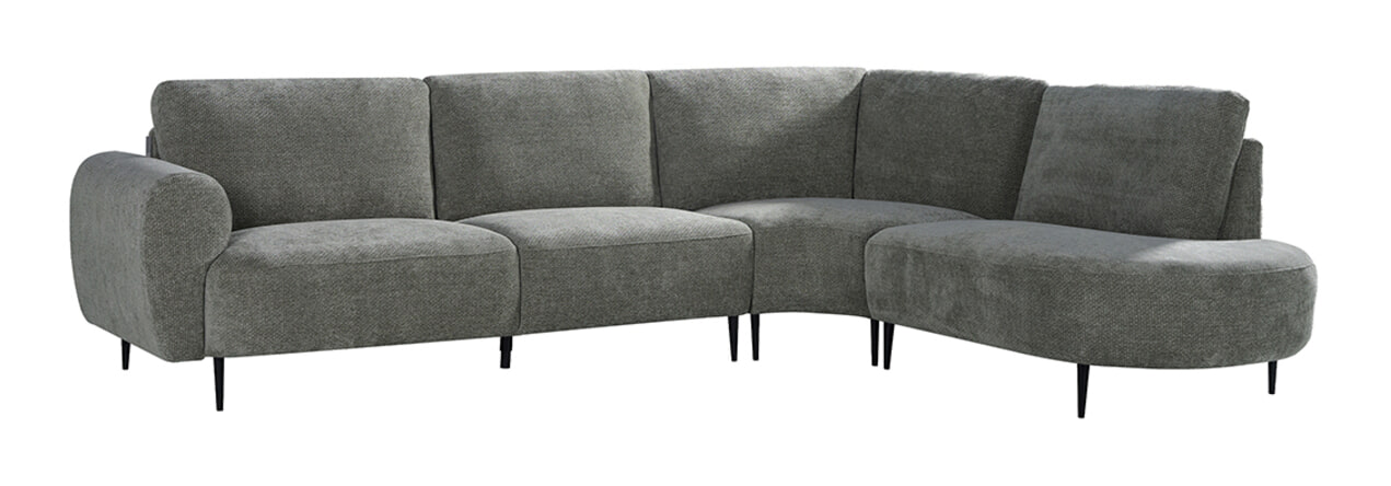 LABEL51 Hoekbank 'Milano' Rechts, Elite stof, kleur Stone