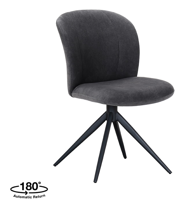 LABEL51 Draaibare Eetkamerstoel 'Kimo' Cosmo stof, kleur Antraciet