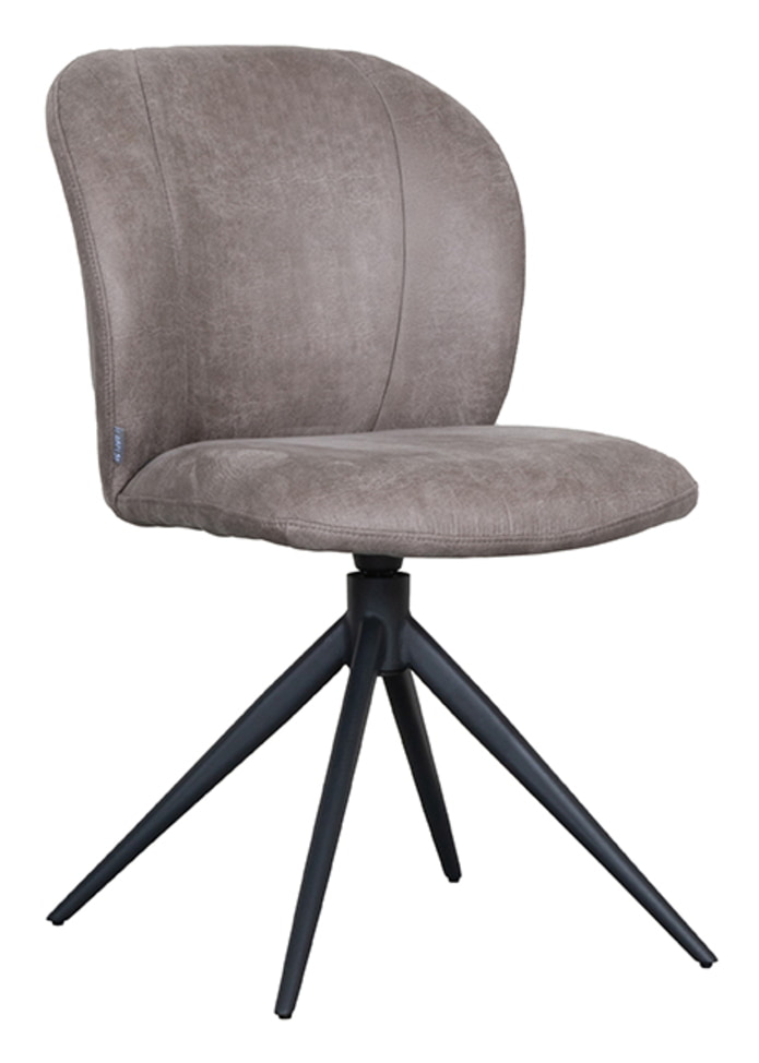 LABEL51 Draaibare Eetkamerstoel 'Kimo' Micro Suede, kleur Taupe