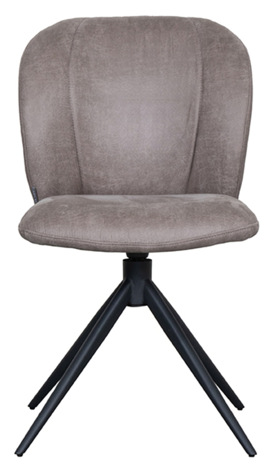 LABEL51 Draaibare Eetkamerstoel 'Kimo' Micro Suede, kleur Taupe