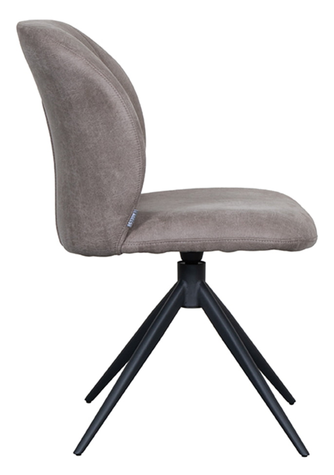 LABEL51 Draaibare Eetkamerstoel 'Kimo' Micro Suede, kleur Taupe