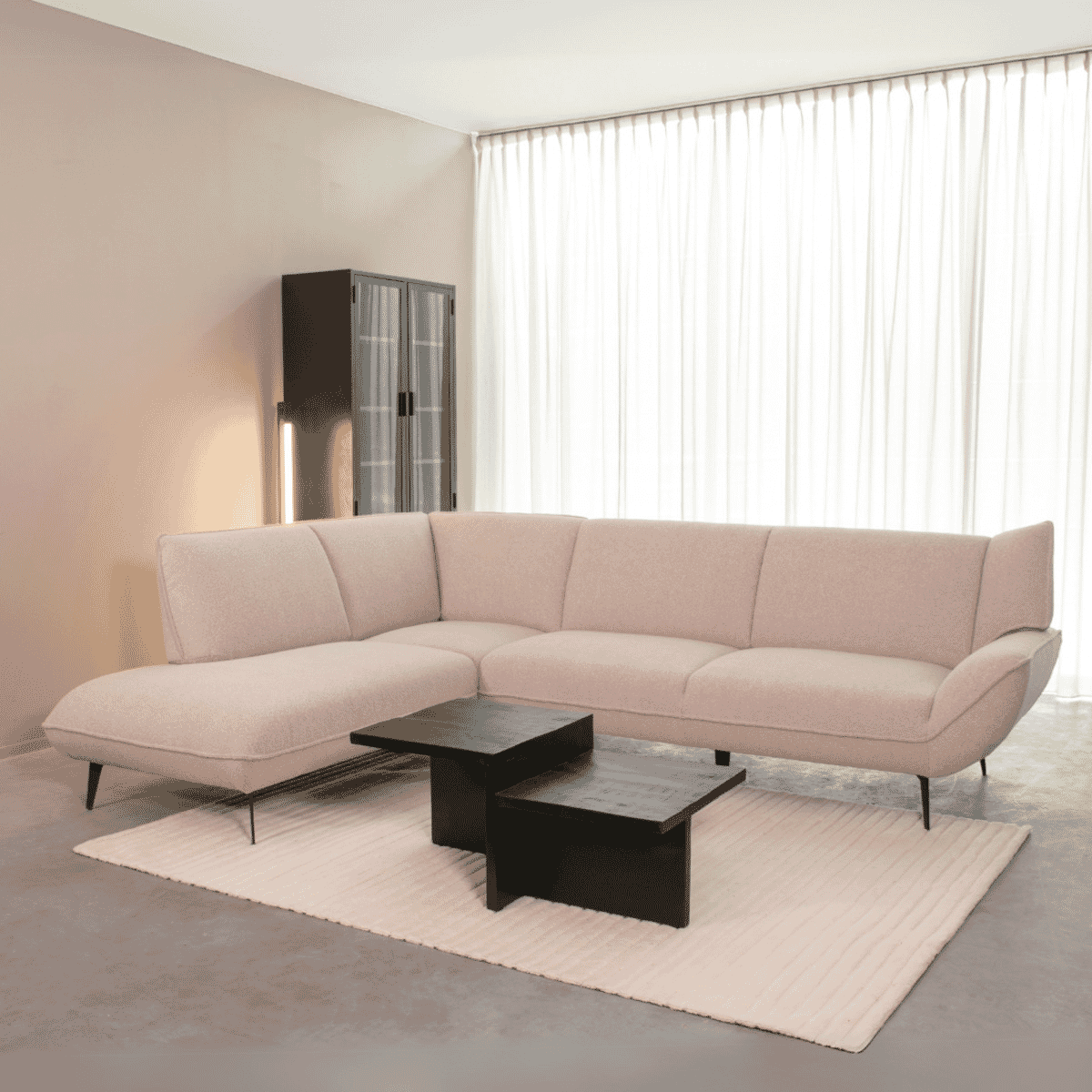 LABEL51 Hoekbank Pesaro Links, Bouclé - Naturel