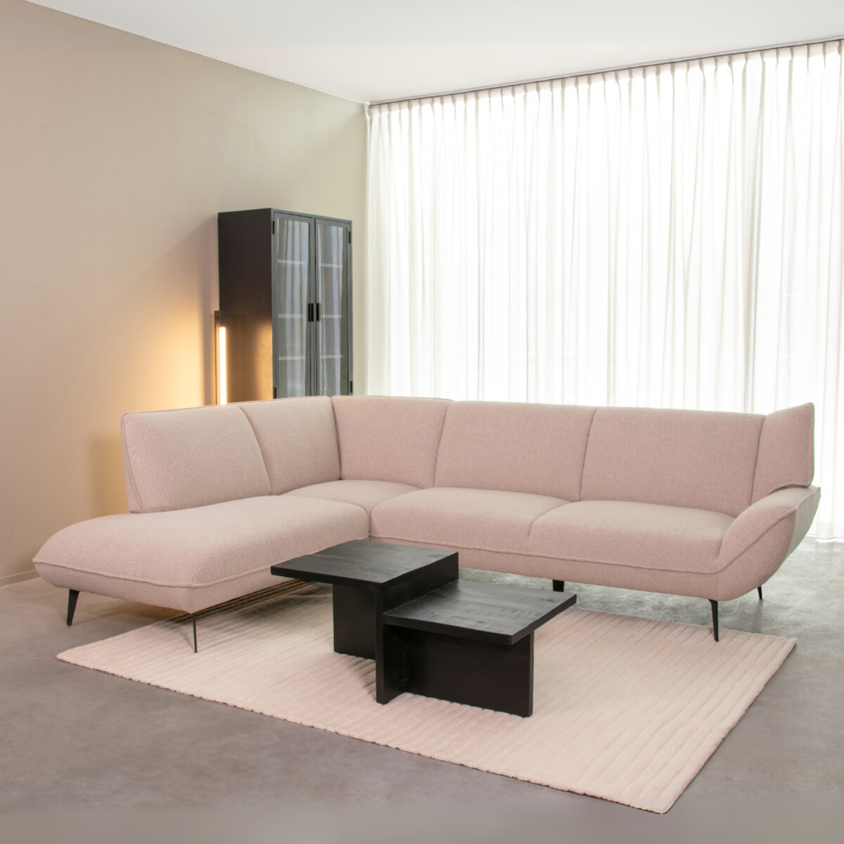LABEL51 Hoekbank 'Pesaro' Bouclé, kleur Naturel