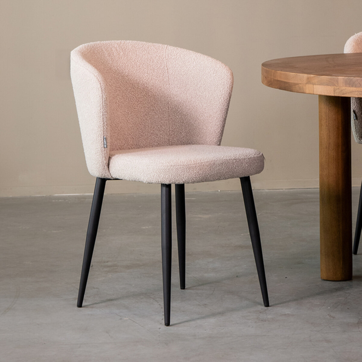 LABEL51 Eetkamerstoel Wave Bouclé - Naturel