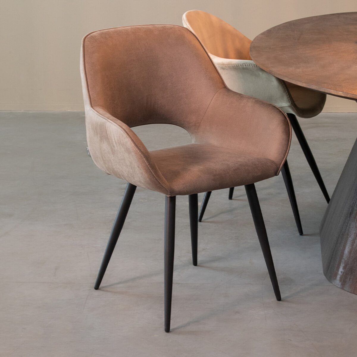 LABEL51 Eetkamerstoel Fer Micro Suede - Taupe