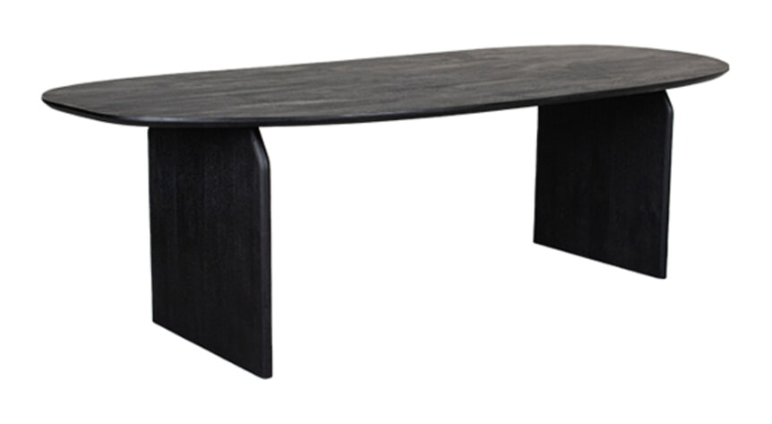 LABEL51 Deens Ovale Eettafel Cooper Zwart Mangohout, 210 x 110cm - Ovaal
