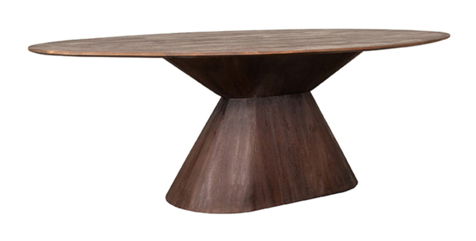LABEL51 Ovale Eettafel 'Jagger' Espresso Mangohout, 220 x 110cm
