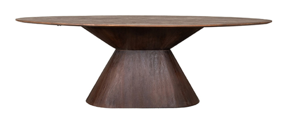 LABEL51 Ovale Eettafel 'Jagger' Espresso Mangohout, 220 x 110cm