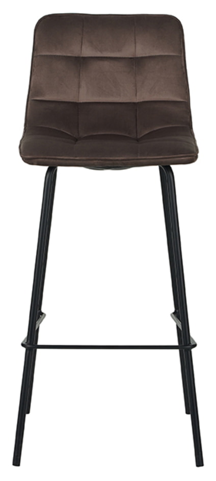 LABEL51 Barkruk 'Bistro' Velvet, kleur Taupe (zithoogte 78cm)