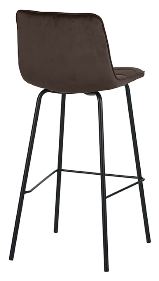 LABEL51 Barkruk 'Bistro' Velvet, kleur Taupe (zithoogte 78cm)
