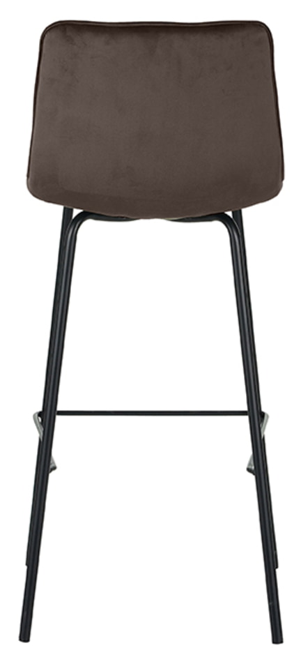 LABEL51 Barkruk 'Bistro' Velvet, kleur Taupe (zithoogte 78cm)