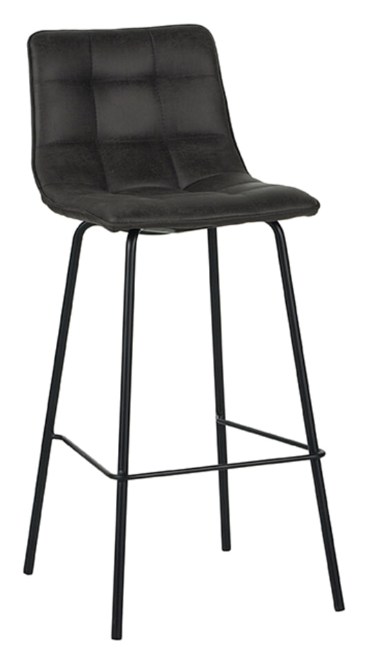 LABEL51 Barkruk Bistro Micro Suede - Antraciet (zithoogte 78cm)