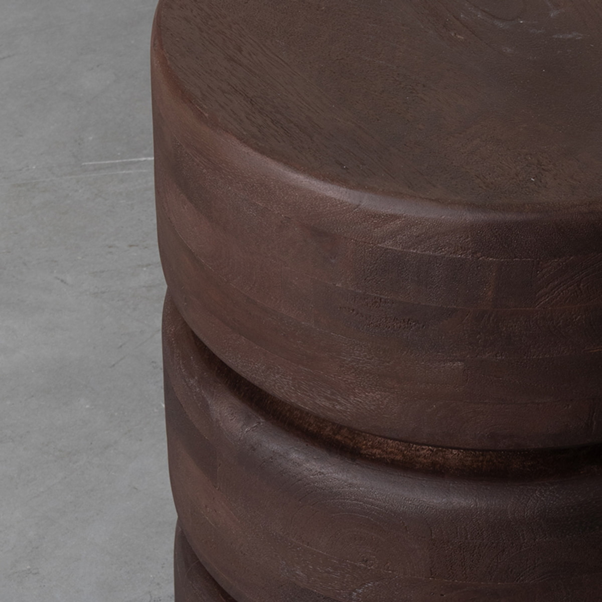 LABEL51 Ronde Bijzettafel 'Milly' Mangohout, 35cm, kleur Espresso