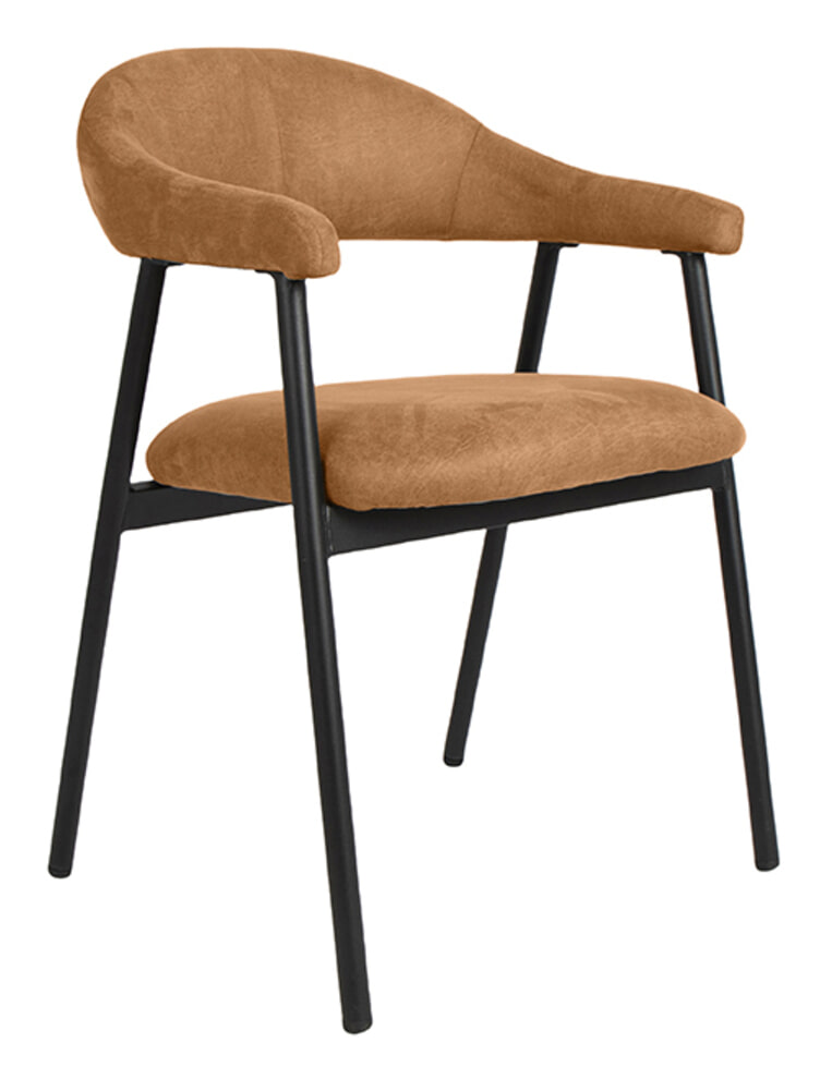 LABEL51 Eetkamerstoel 'Amaze' Micro Suede, kleur Cognac