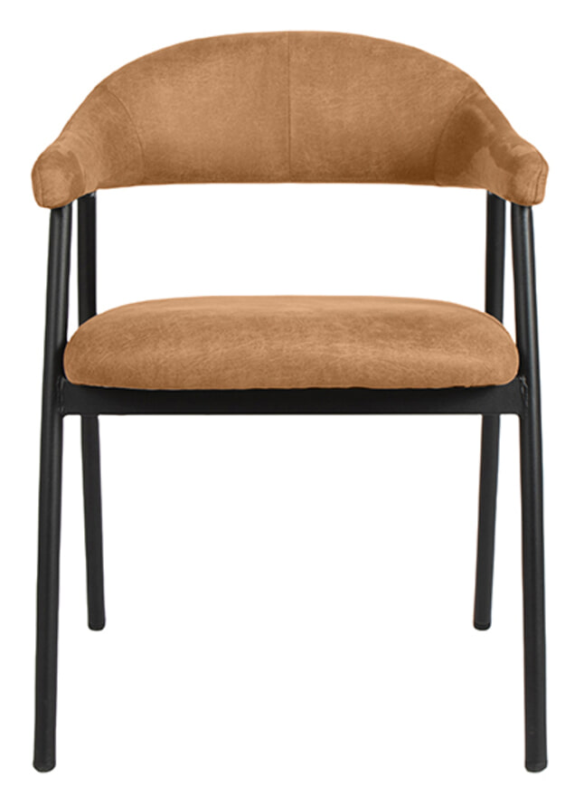 LABEL51 Eetkamerstoel 'Amaze' Micro Suede, kleur Cognac