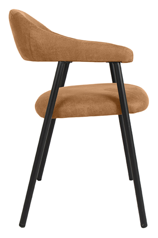 LABEL51 Eetkamerstoel 'Amaze' Micro Suede, kleur Cognac