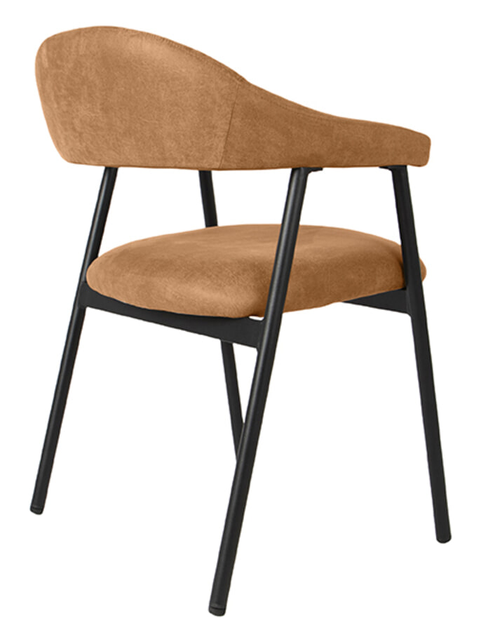LABEL51 Eetkamerstoel 'Amaze' Micro Suede, kleur Cognac