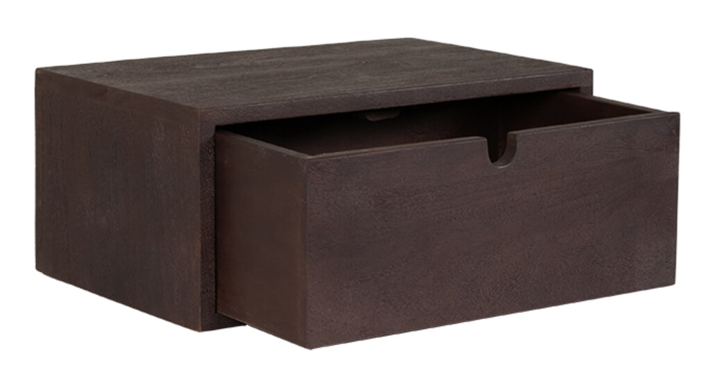 LABEL51 Zwevend Nachtkastje 'Hover' Espresso Mangohout