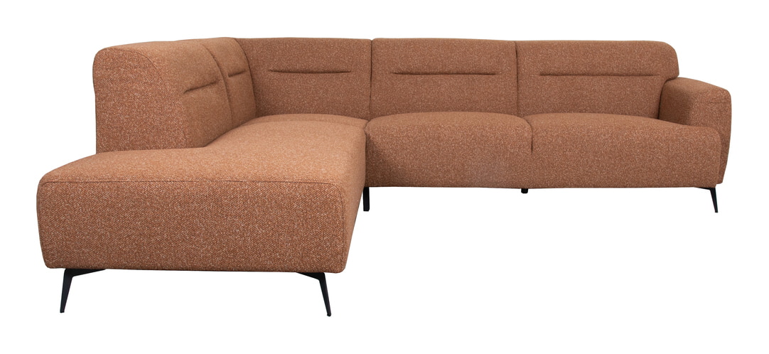 LABEL51 Hoekbank 'Bolzano' Links, Bouclé, kleur Coral