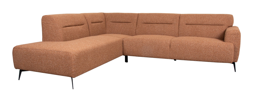 LABEL51 Hoekbank 'Bolzano' Links, Bouclé, kleur Coral